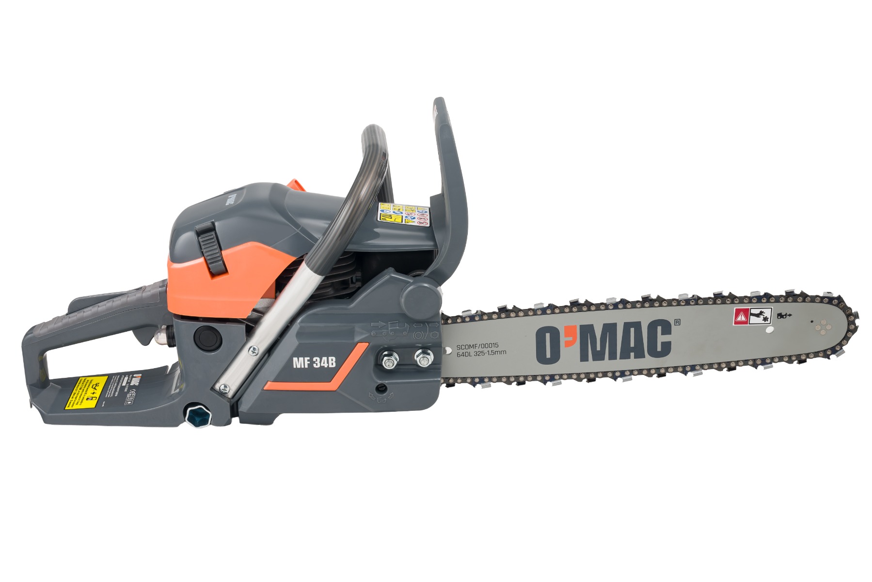 Motoferăstrău O'MAC MF 34B – Design Nou, 52 cc, 3.4 CP, Șină 40 cm