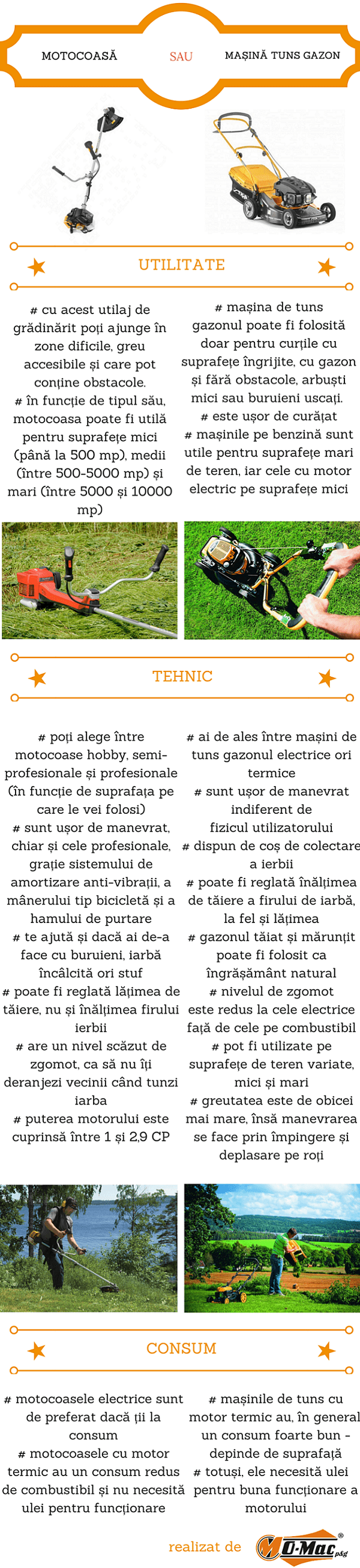 Motocoasa sau masina tuns gazonul